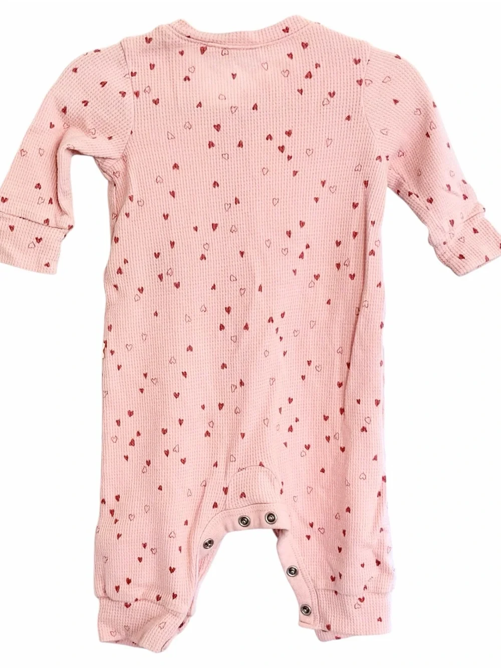 Baby Gap Romper Onesie, Pink Hearts, 100% Cotton, Soft Thermal, Girl Gift 0 - 3